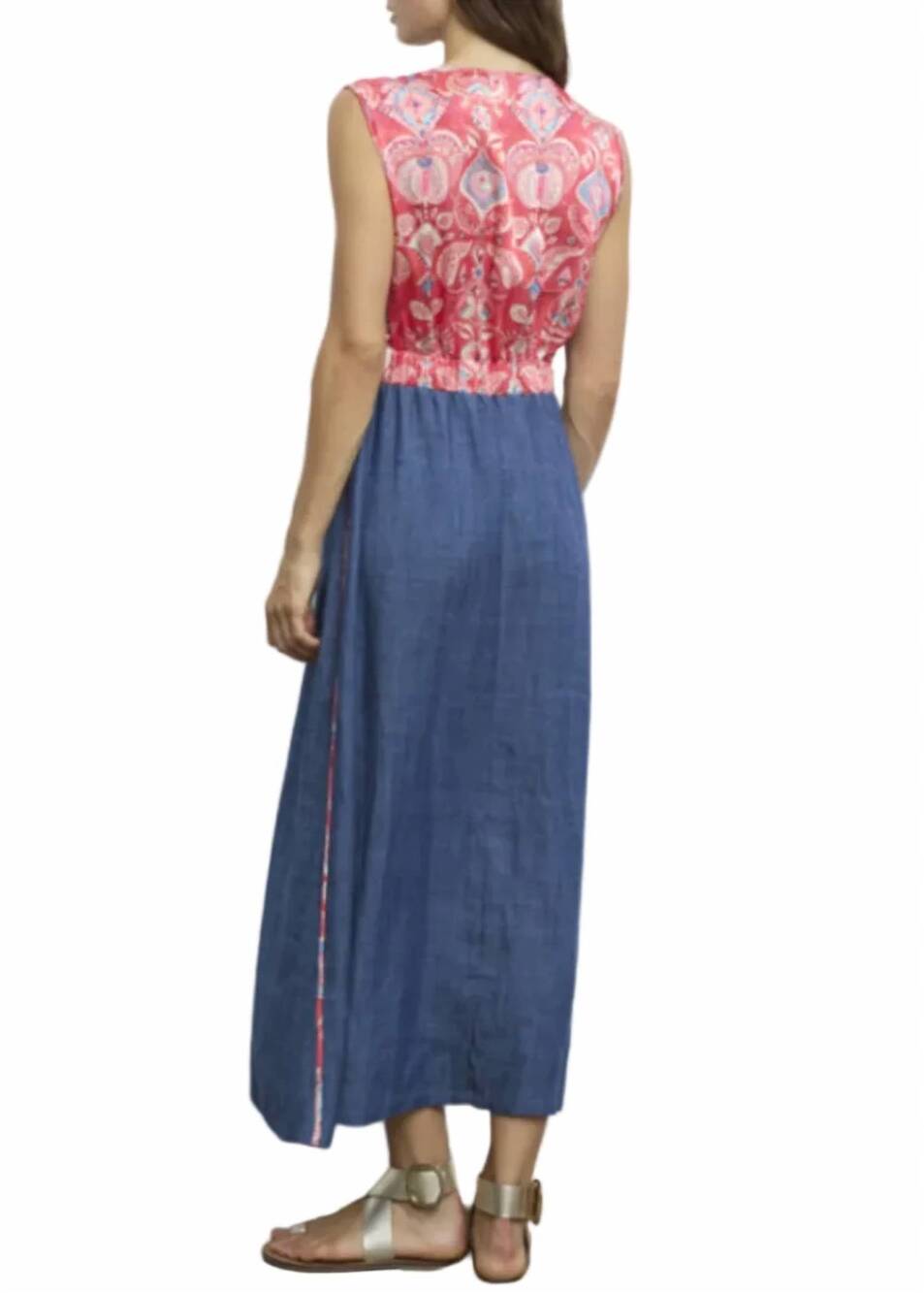 NEW ALDO MARTINS long sleeveless effect dress in denim - Picture 2 of 6